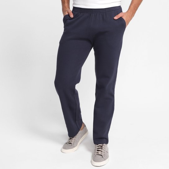 Calça Moletom Coringa Básica Masculina - Marinho Menor preço em Calça Moletom Coringa Básica Masculina - Marinho
