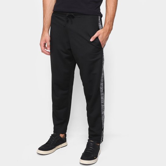 Calça Moletom Daytan Masculina - Preto+Grafite Menor preço em Calça Moletom Daytan Masculina - Preto+Grafite