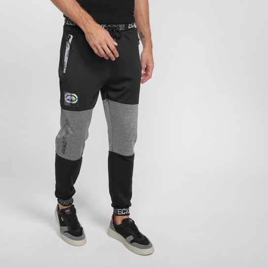 Calça Moletom Ecko Estampada Masculina - Preto+Cinza Menor preço em Calça Moletom Ecko Estampada Masculina - Preto+Cinza