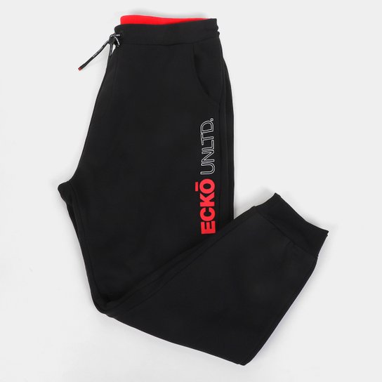 Calça Moletom Ecko Plus Size Masculina - Preto Menor preço em Calça Moletom Ecko Plus Size Masculina - Preto
