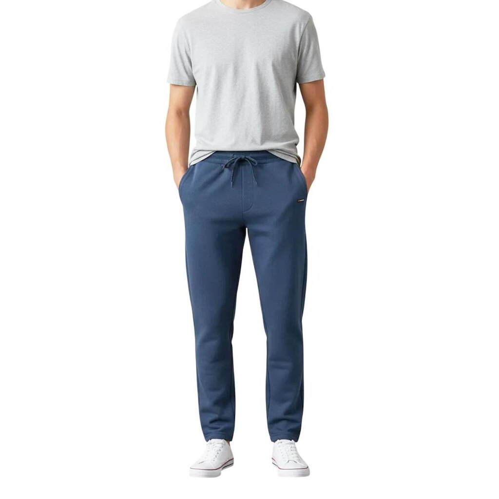 CALCA MOLETOM FICO SLIM AZUL