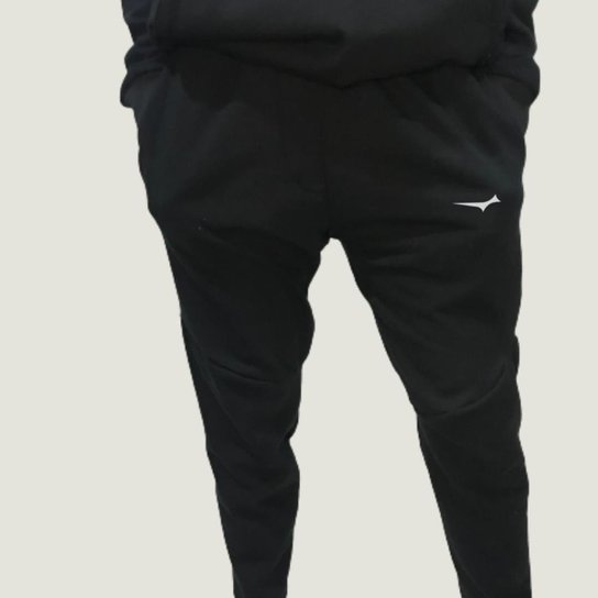 Calça Moletom Fitness Masculino - Preto Menor preço em Calça Moletom Fitness Masculino - Preto
