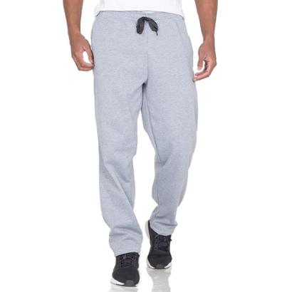Calça Moletom Flanelada Masculina 3 Bolsos Lisa Sem Punho - Cinza ...