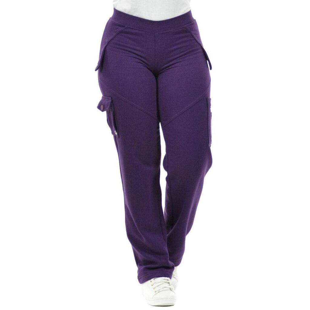 Calça moletom flanelado com bolsos fenomenal Roxo P
