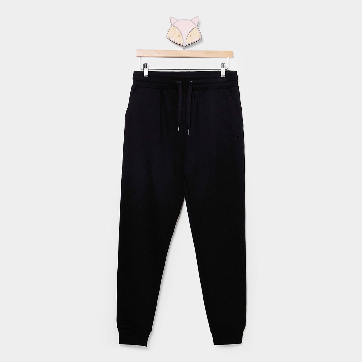 Calça Moletom Infantil Calvin Klein Bordado Menino Preto