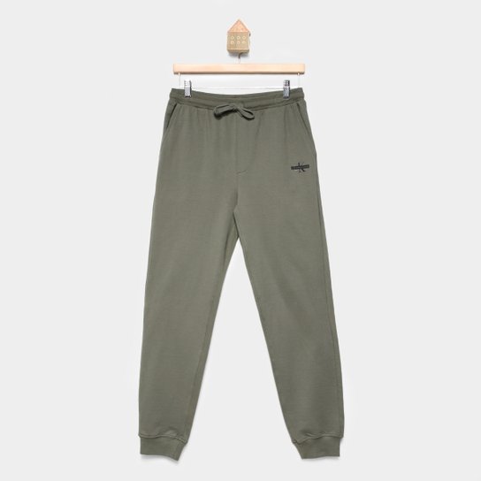 Calça Moletom Infantil Calvin Klein Casual Menino Verde Militar