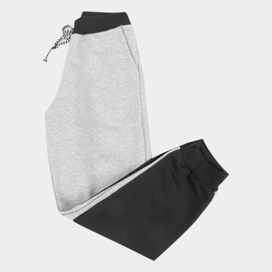 Calça Moletom Infantil Costão Jogger Recortes Masculina - Mescla Menor preço em Calça Moletom Infantil Costão Jogger Recortes Masculina - Mescla