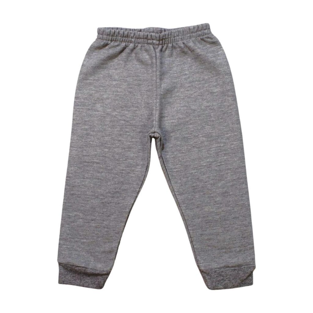 Calça Moletom Infantil Flanelada Lisa Com Punho - Kyly