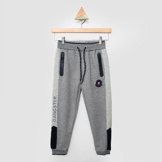 Calça Moletom Infantil Gangster Menino Cinza Netshoes