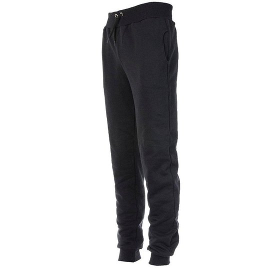 Calca Moletom Infantil Juvenil Skinny Jogger Preta - Preto Menor preço em Calca Moletom Infantil Juvenil Skinny Jogger Preta - Preto