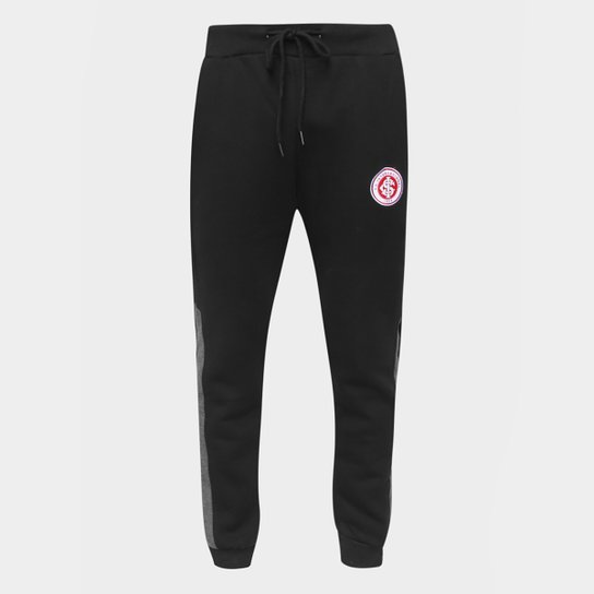 Calça Moletom Internacional Masculina - Preto+Grafite Menor preço em Calça Moletom Internacional Masculina - Preto+Grafite