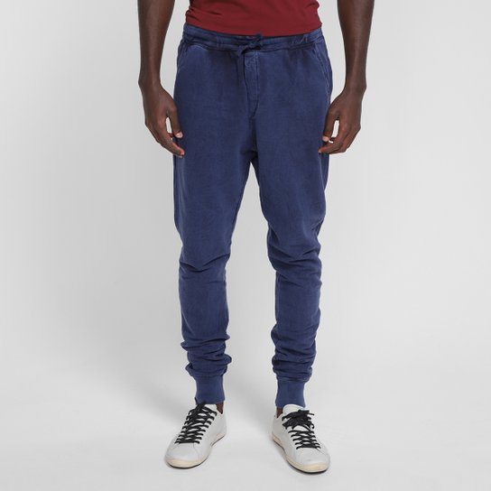 Calça Moletom Jogger Calvin Klein Masculina - Azul Menor preço em Calça Moletom Jogger Calvin Klein Masculina - Azul