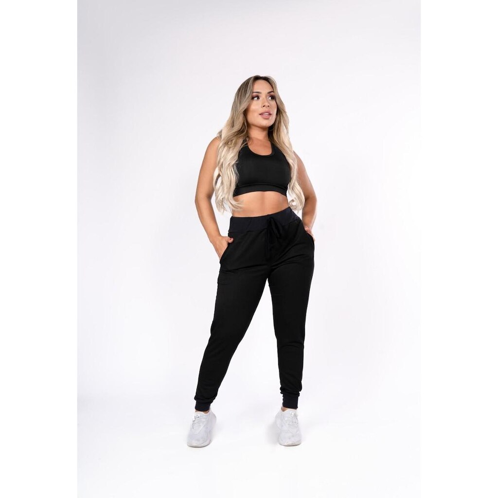 Calça Moletom Jogger Feminina com Punho