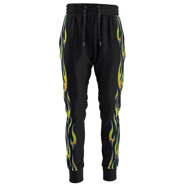 Calça Moletom Jogger Fire Flames - Preto Menor preço em Calça Moletom Jogger Fire Flames - Preto
