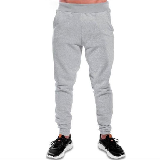 Calça Moletom Jogger Slim Academia Bolso Na Frente Unissex