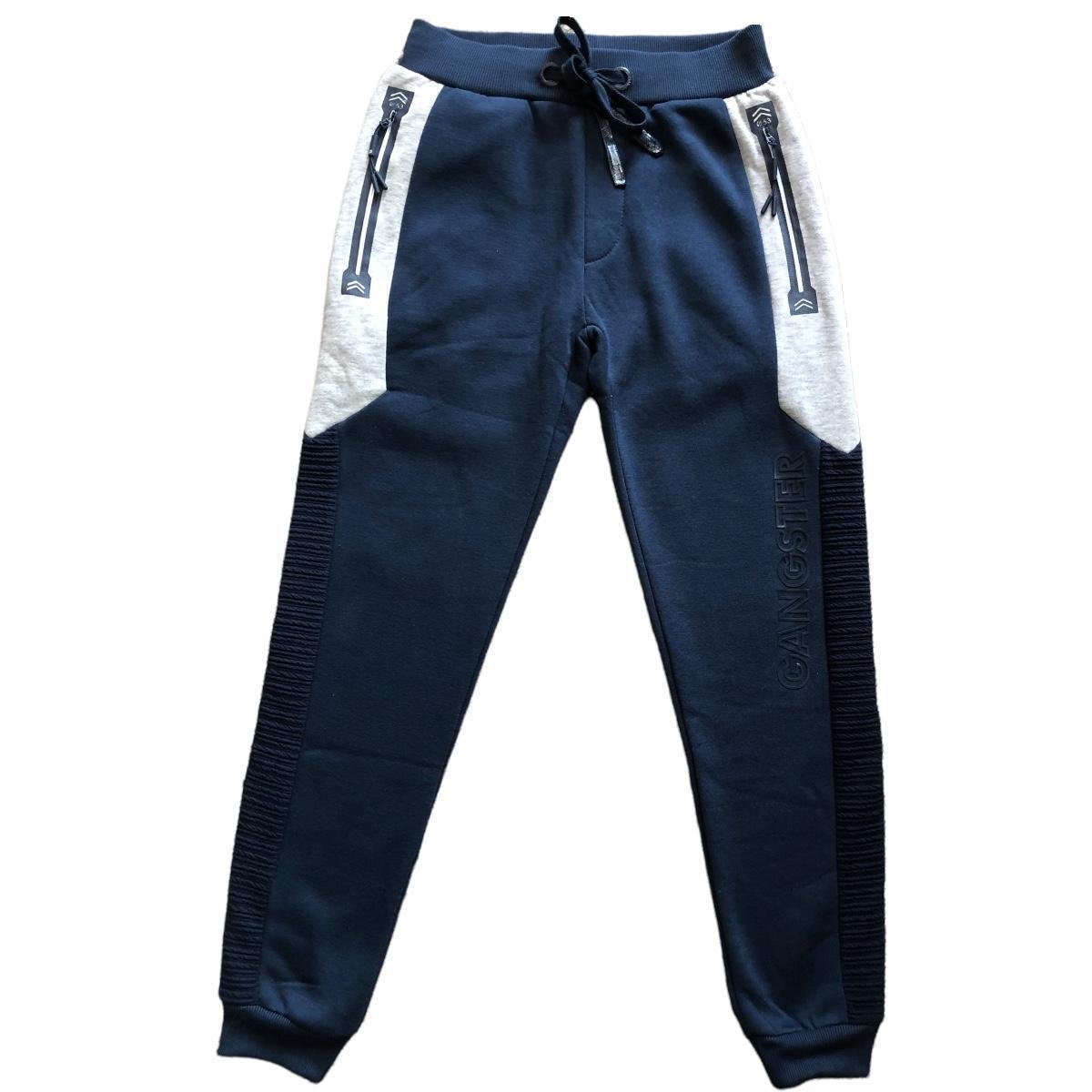 Calça Moletom Juvenil Masculina Importada Premium Gangster Azul+