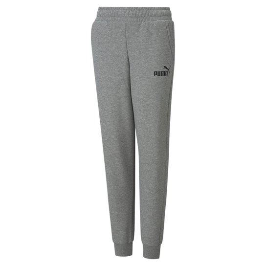 Calça Moletom Juvenil Puma Essentials Logo Pants Masculina Cinza