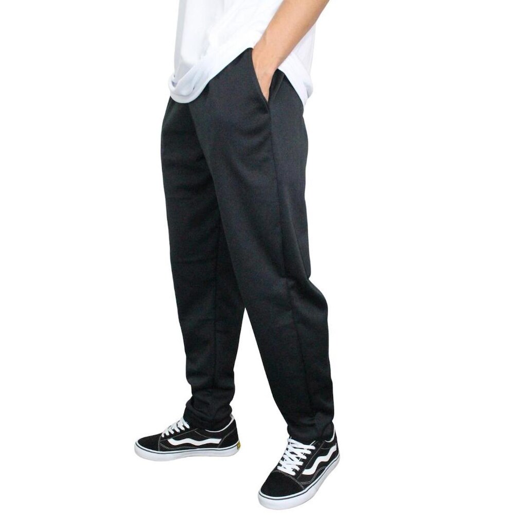 Calça Moletom LIFE reta flanelado preta
