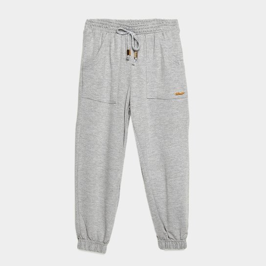 Calça Moletom Lilica Ripilica Cordão Bolso Feminina - Cinza