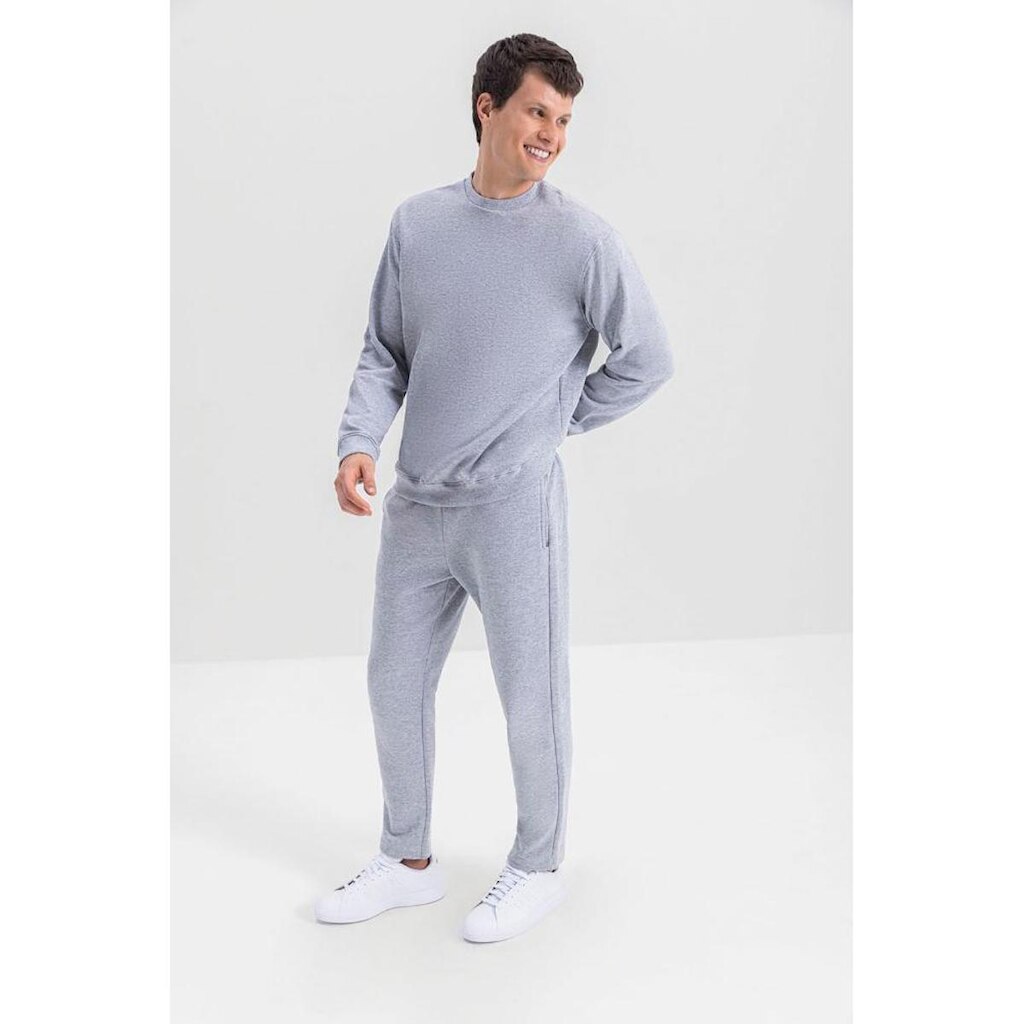 Calça Moletom Masculino Essendi Cinza Médio