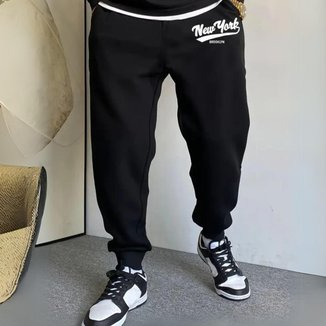 Calça Moletom New City Tendencia Algodão Confortavel