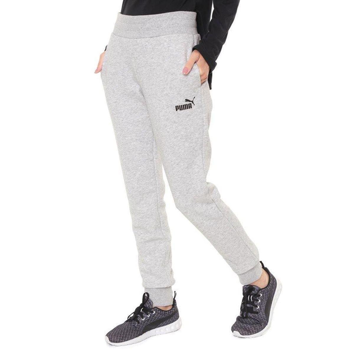 Calça Moletom Puma Essentials Feminina Cinza+Preto Netshoes