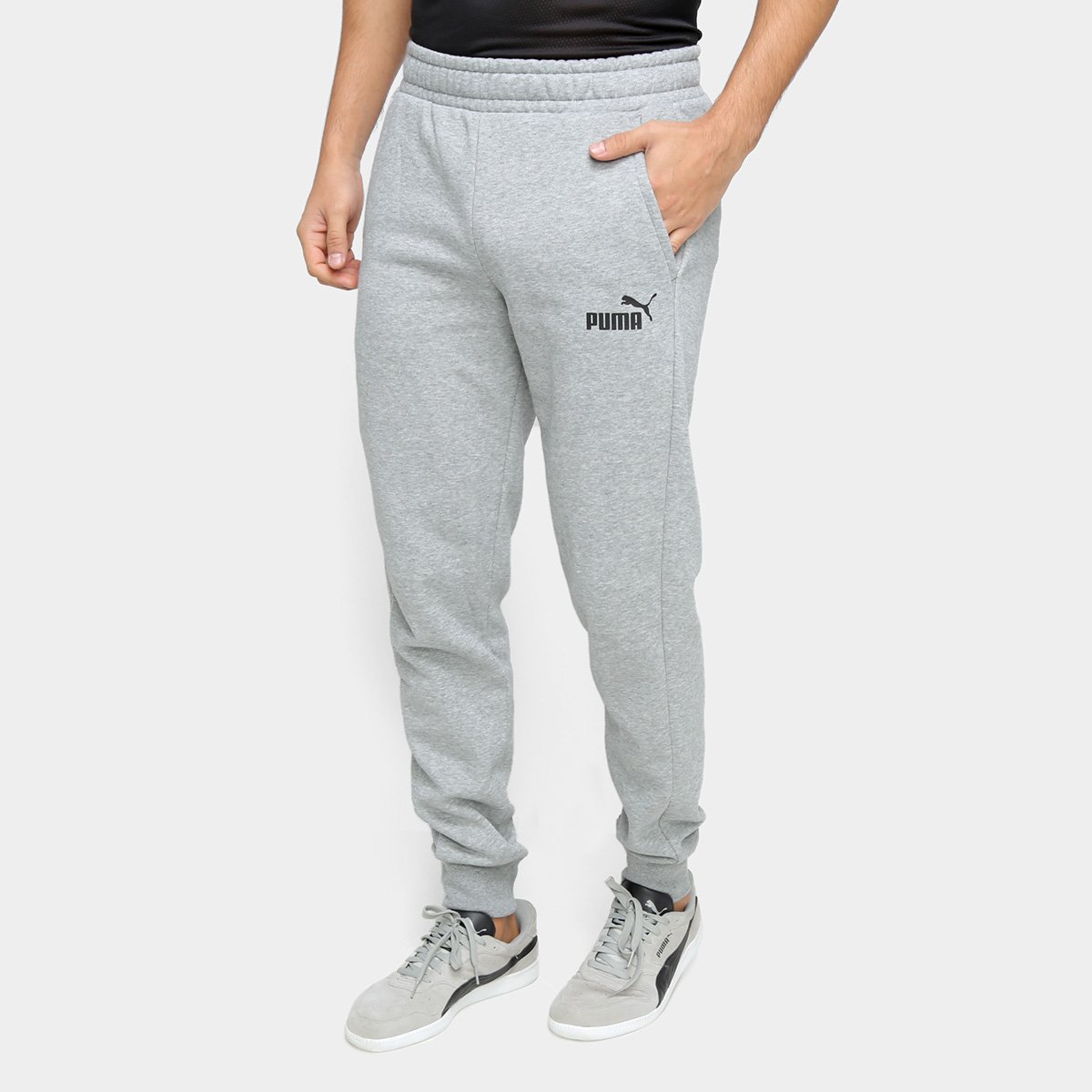 Calça Moletom Puma Essentials Slim Masculina Cinza Netshoes