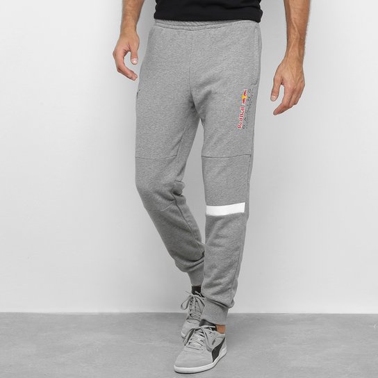 Calça Moletom Puma Red Bull Logo Sweat Pants Masculina Cinza