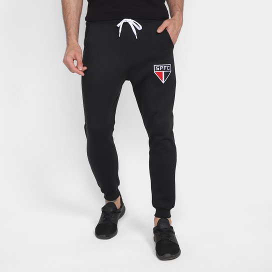 Calça Moletom São Paulo Masculina - Preto Menor preço em Calça Moletom São Paulo Masculina - Preto