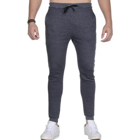 Calça Moletom Suffix Modelo Jogger Masculina - Chumbo Menor preço em Calça Moletom Suffix Modelo Jogger Masculina - Chumbo