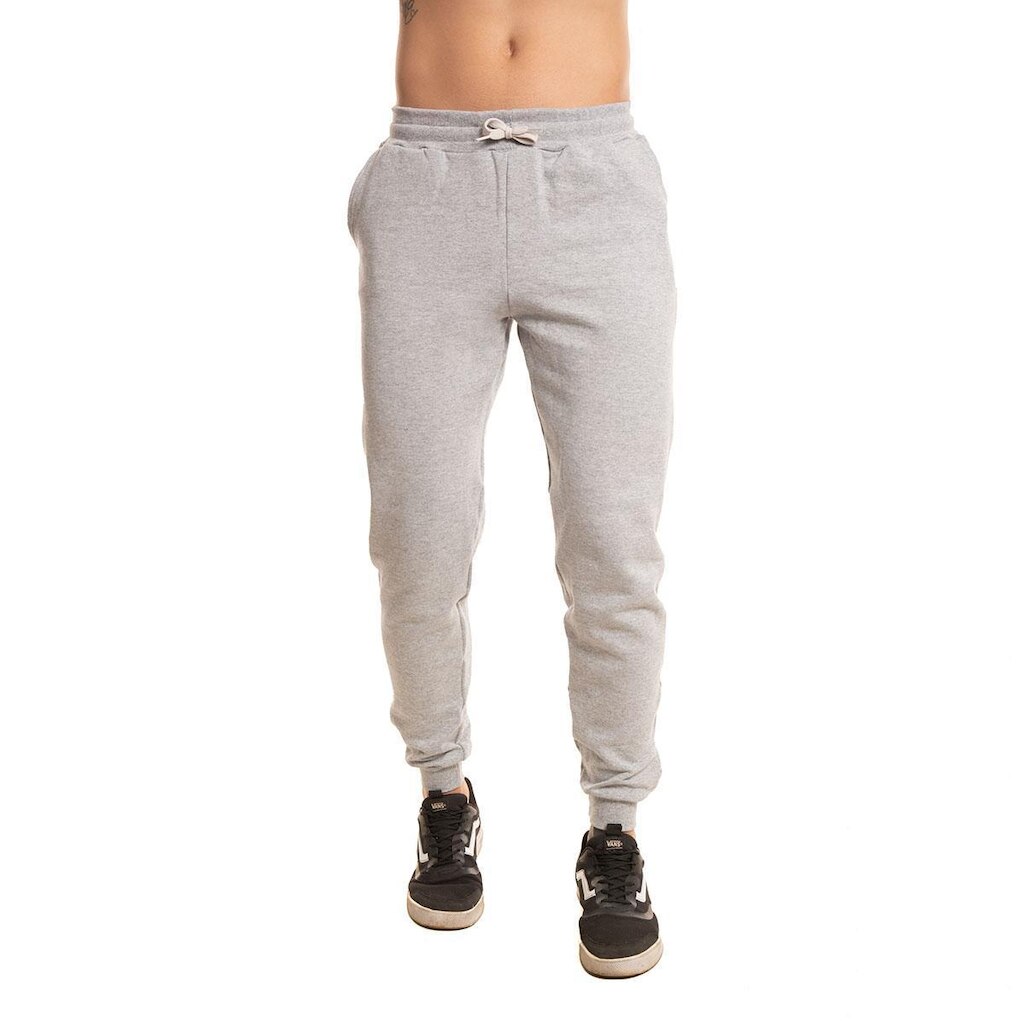 Calça Moletom Unissex Lisa Sem Estampas Com Bolsos