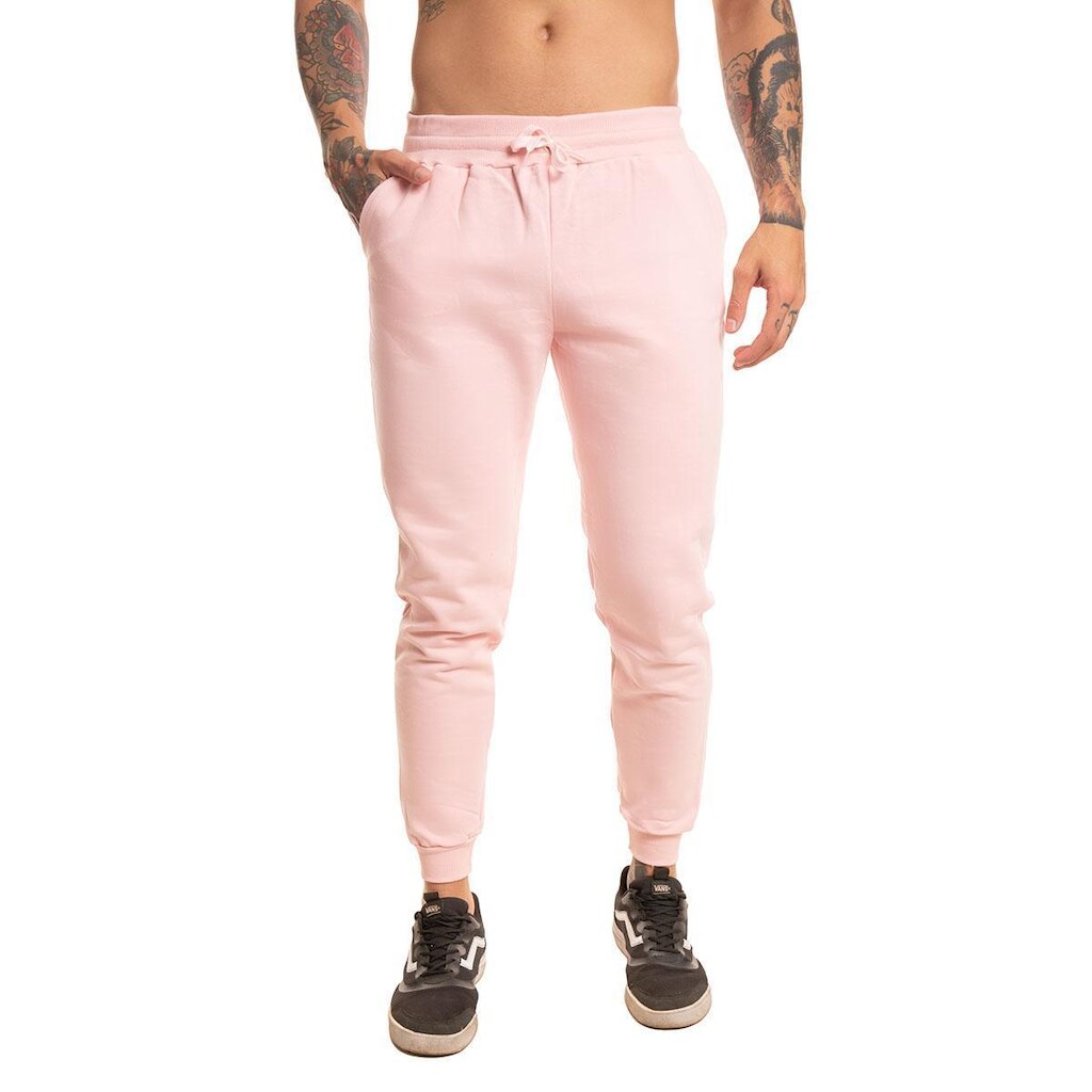 Calça Moletom Unissex Lisa Sem Estampas Com Bolsos