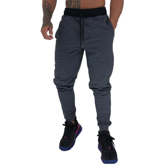 Calça MXD Conceito Moletom Slim Masculina - Cinza Menor preço em Calça MXD Conceito Moletom Slim Masculina - Cinza