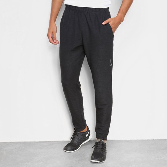 Calça Nike Dry Fleece Pant Core Yoga Masculina - Preto+Cinza Menor preço em Calça Nike Dry Fleece Pant Core Yoga Masculina - Preto+Cinza