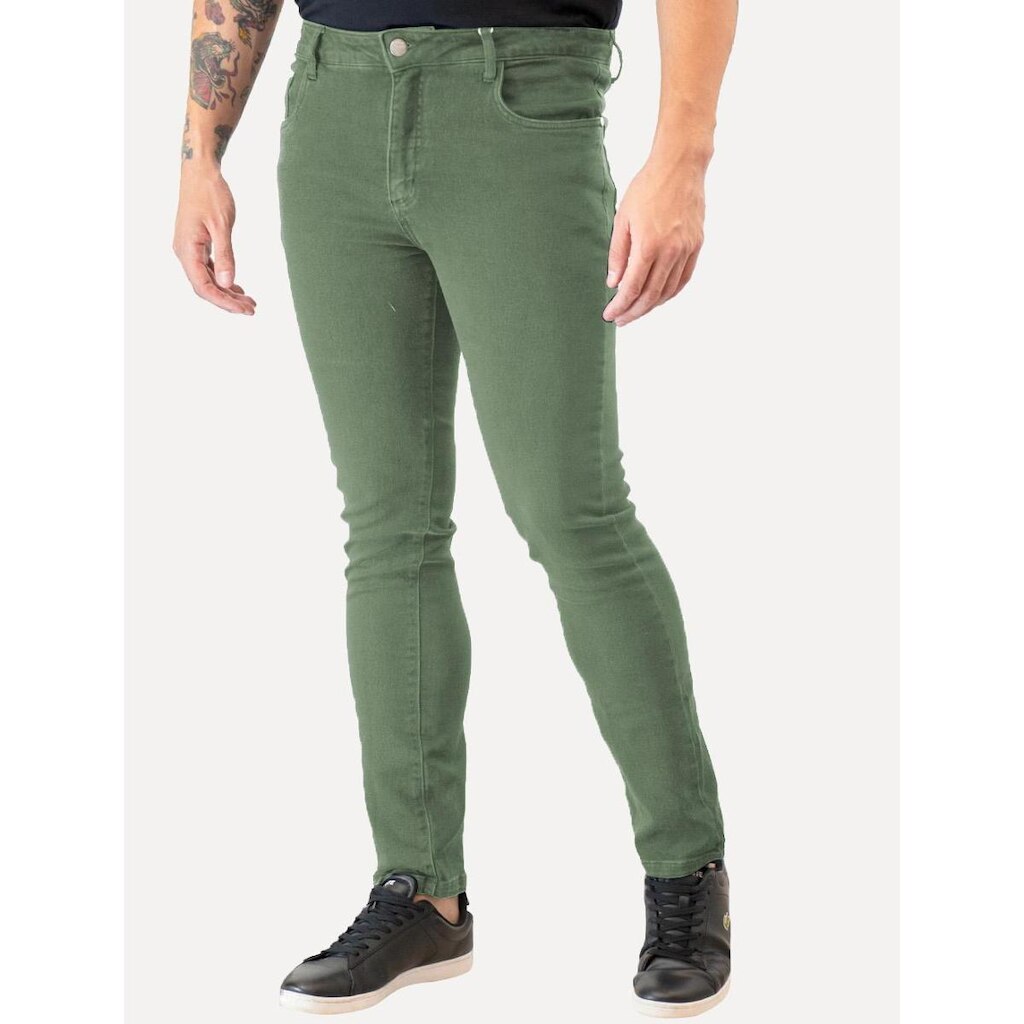 Calça Original Penguin Jeans Masculina Slim Five Pockets Verde Escuro