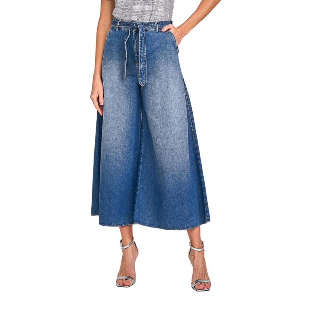 Calça Pantacourt Lado Avesso Azul Tam. 40