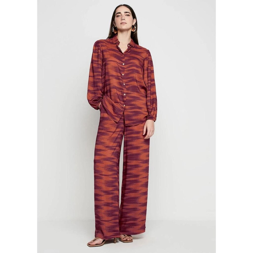 Calça Pantalona Dzarm Cintura Alta Em Viscose