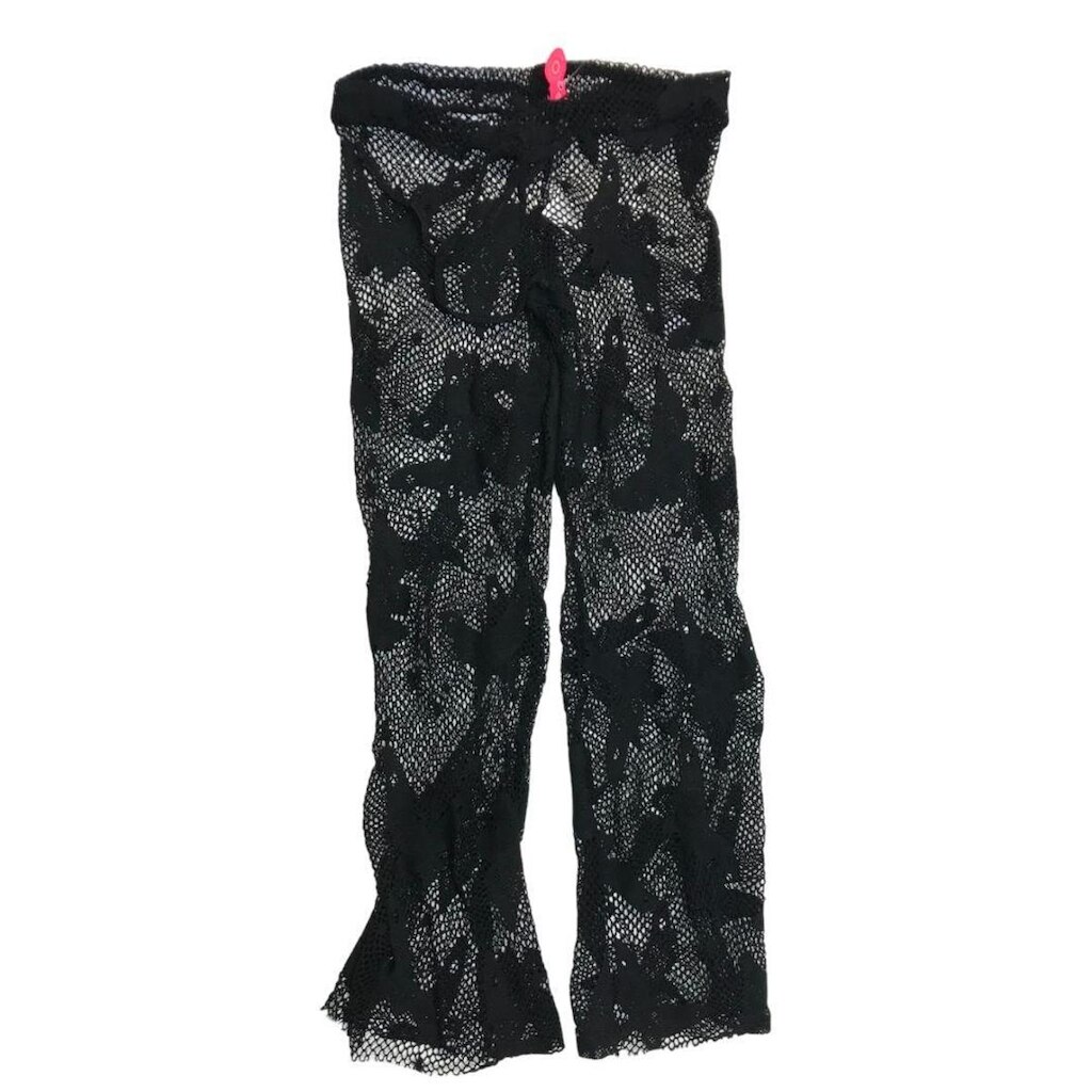 Calça Pantalona - Lese Lycra Preta Borboletas