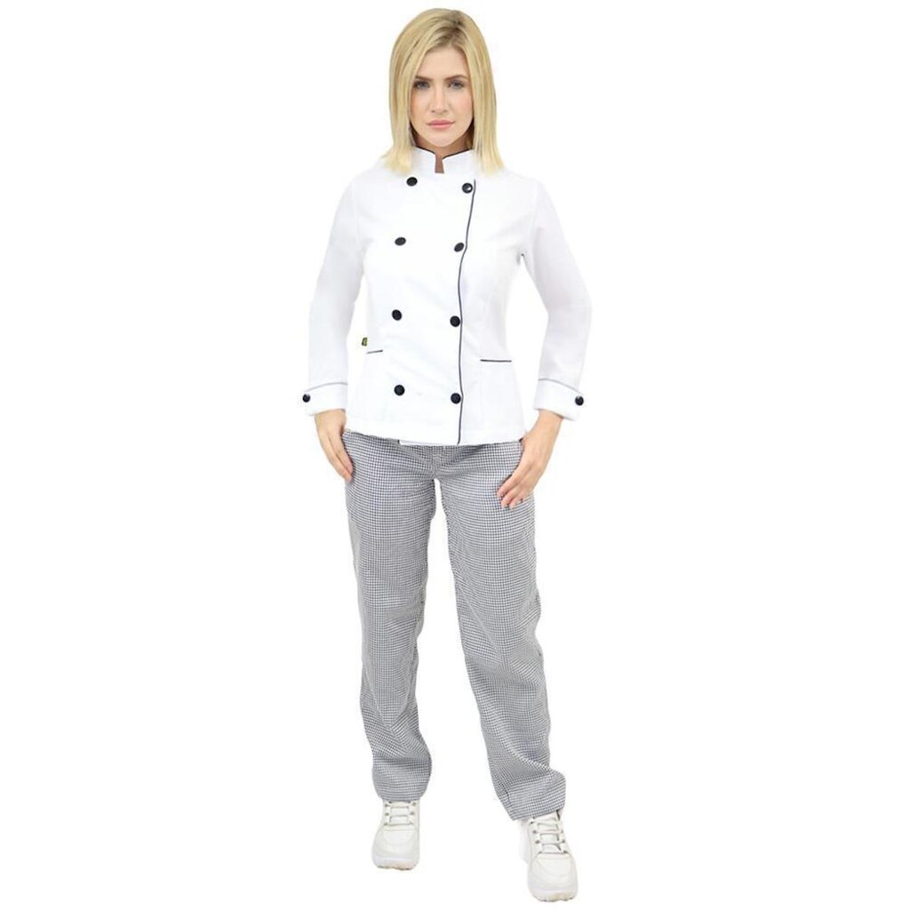 Calça Pied Poule Feminina Plus Size