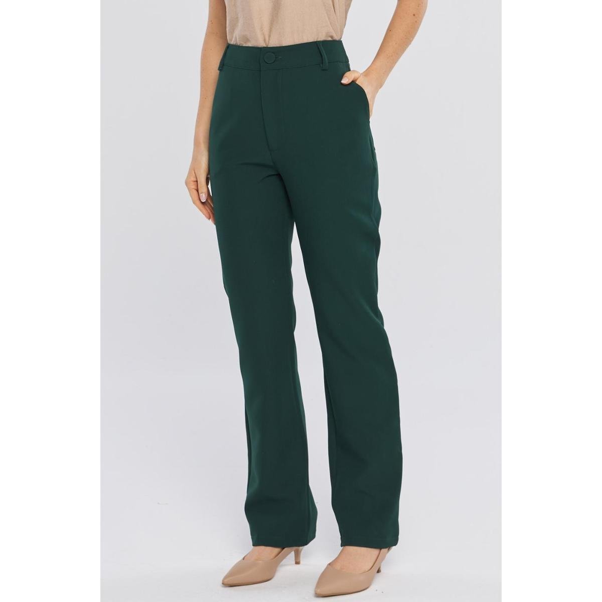 Calça PKS de Alfaiataria Reta Clássica Verde
