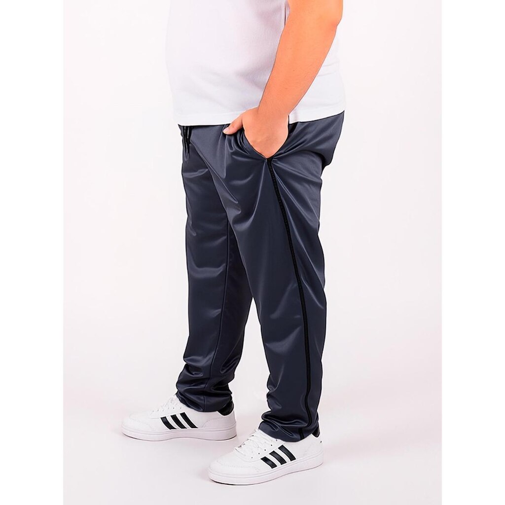 Calça Plus Size Helanca Faixa Lateral Casual Treino Academia