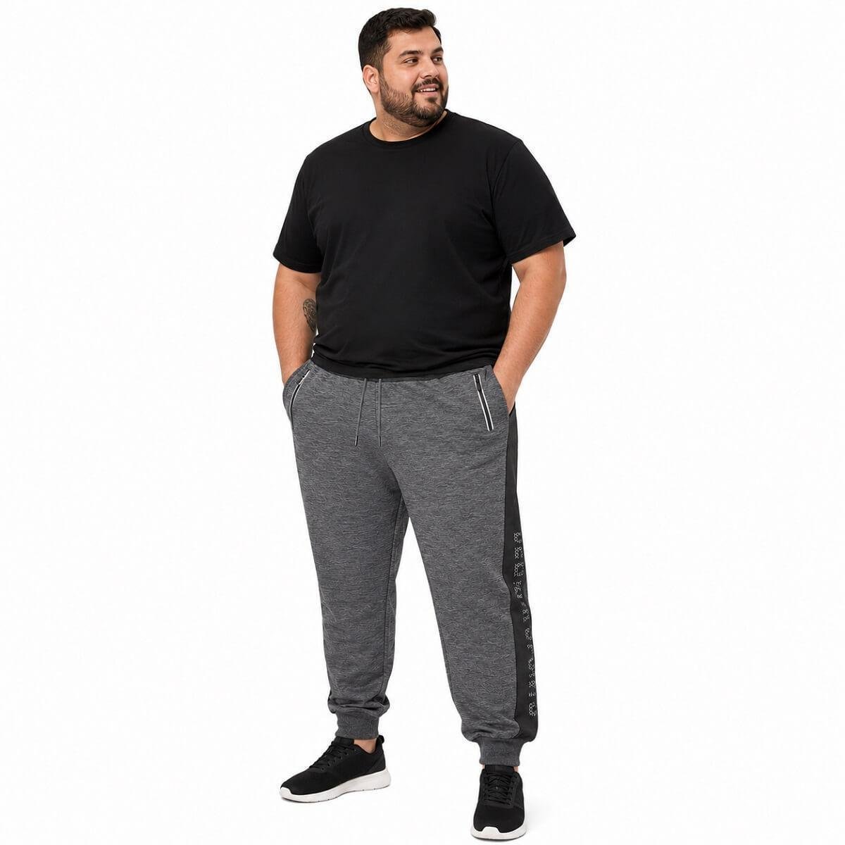Calça Plus Size Masculina Broken Rules by Delkor Cinza