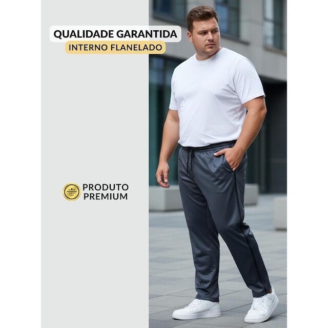 Calça Plus Size Masculina Tecido Helanca Flanelada
