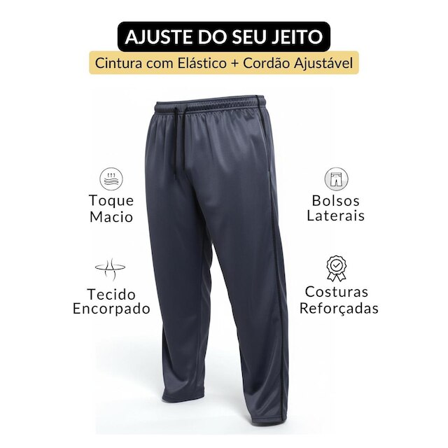 Calça Plus Size Masculina Tecido Helanca Flanelada