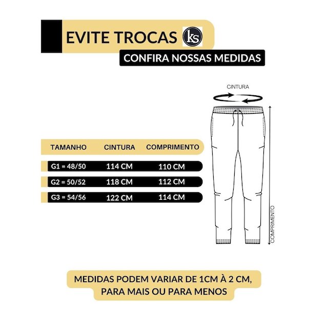 Calça Plus Size Masculina Tecido Helanca Flanelada