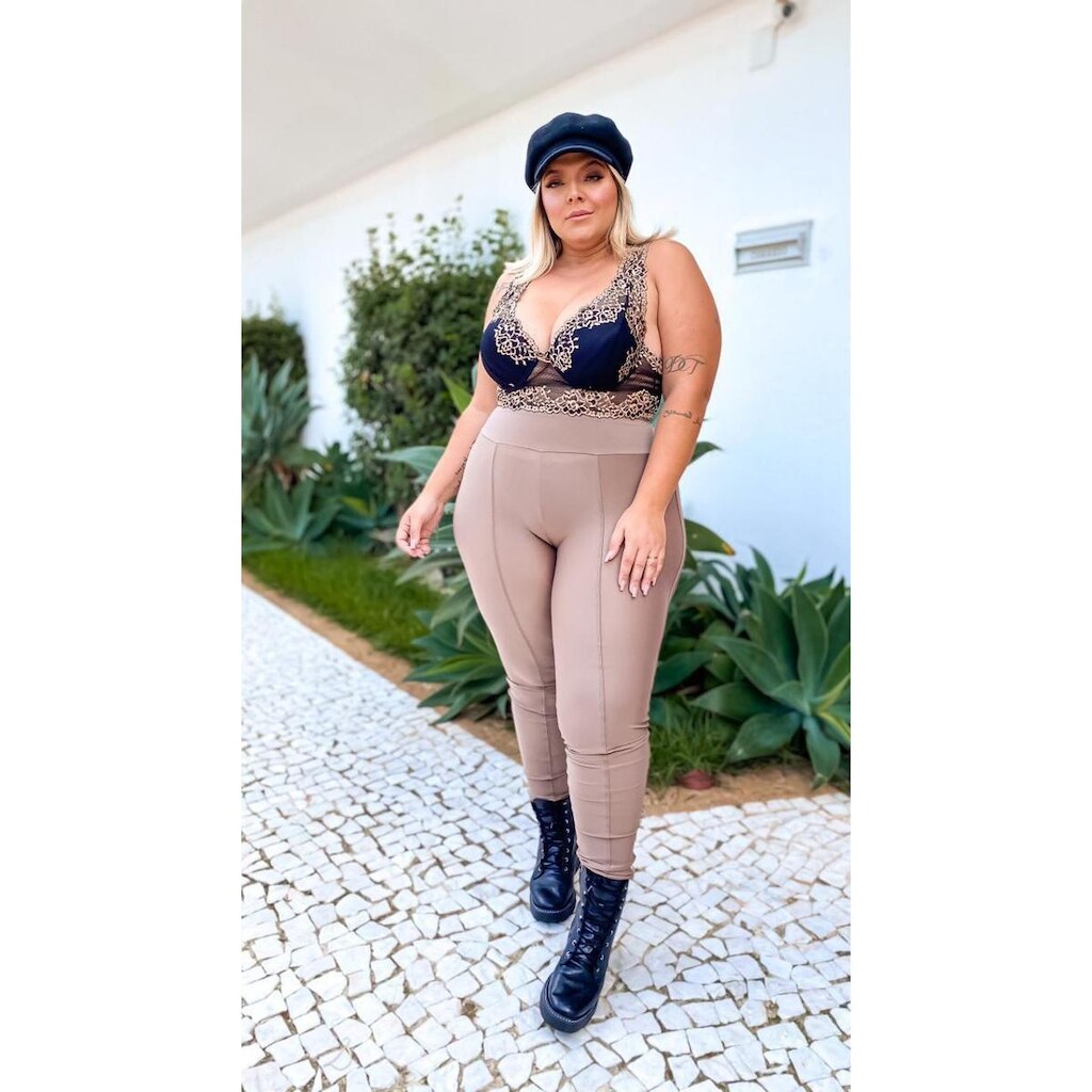 Calça Power Jersey - Anti Celulite - Castanho