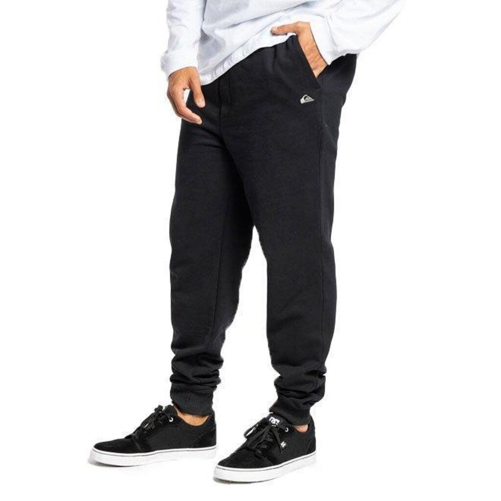 Calça Quiksilver Moletom Embroidery Preta ou Mescla