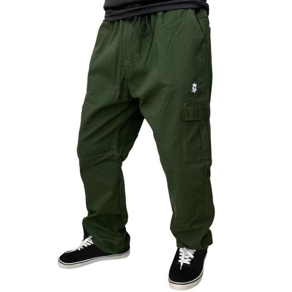 Calça Reta CARGO VERDE Masculina Sarja The LEBRON J.
