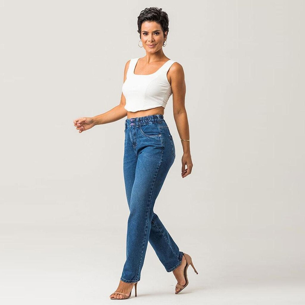 Calça Reta Cropped Feminina Disparate