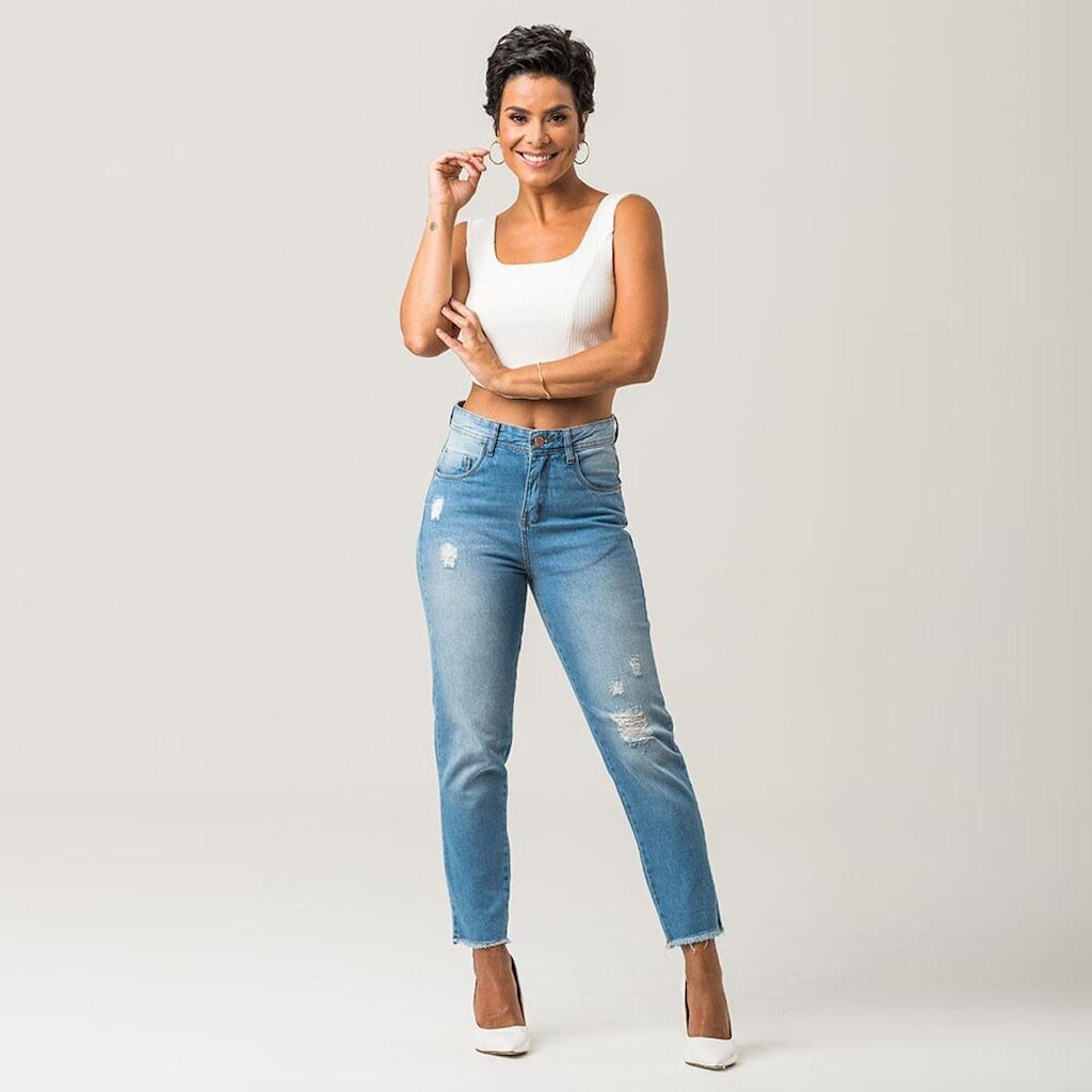 Calça Reta Cropped Feminina Disparate